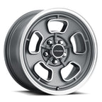 Vision American Muscle 148 17X8 +19 Satin Grey Machined Face/Lip