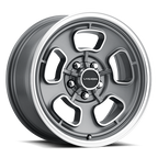 Vision American Muscle 148 15X7 +6 Satin Grey Machined Face/Lip