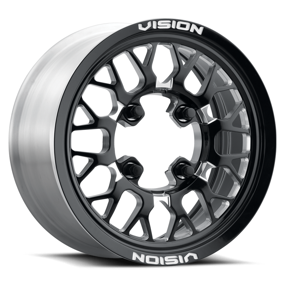 Vision ATV 346 15X6 +50.6 Gloss Black Milled Spoke