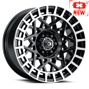 Vision 349 17X8 +40 Gloss Black Machined Lip
