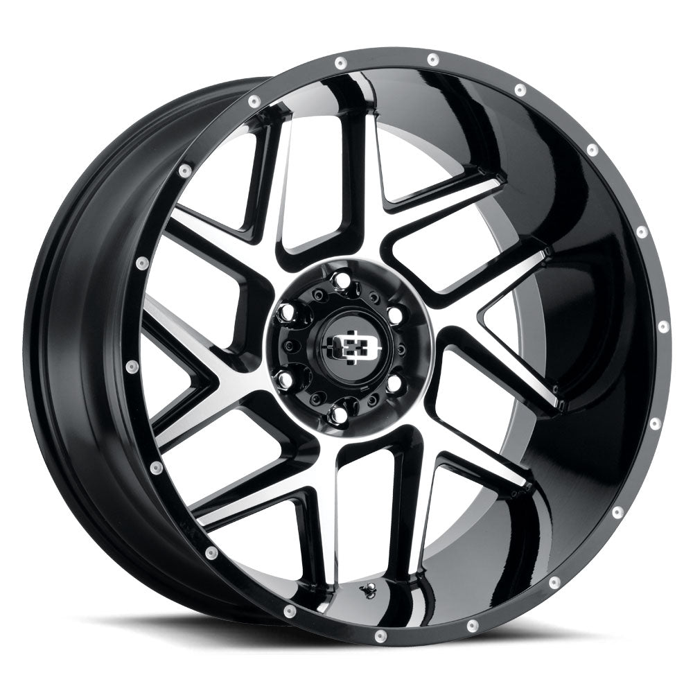 Vision Off-Road 360 20X9 +10 Gloss Black Machined Face
