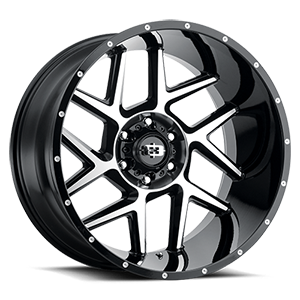 Vision Off-Road 360 20X10 -25 Gloss Black Machined Face