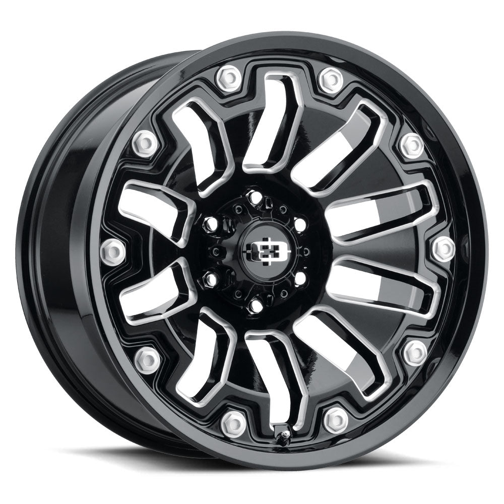 Vision Off-Road 362 20X9 +12 Gloss Black Milled Spoke
