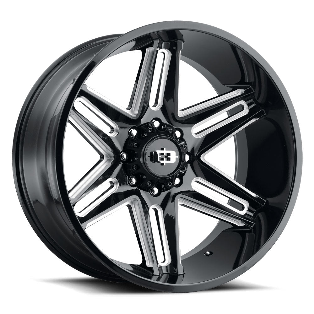Vision Off-Road GBMRT 500 20X10 -25 Gloss Black Milled Spoke