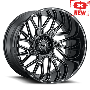 Vision Off-Road 404 20X9 +12 Gloss Black Milled Spoke
