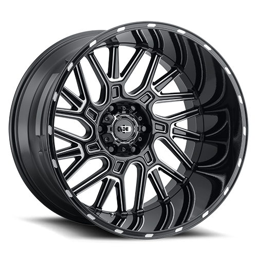 Vision Off-Road 404 20X9 +12 Gloss Black Milled Spoke