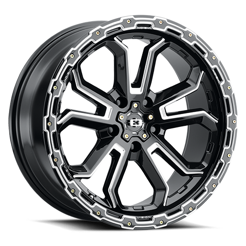Vision Off-Road Korupt BZSBL 17X8 +30 Gloss Black Milled Spoke