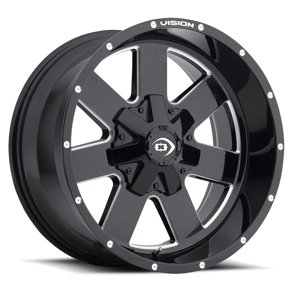 Vision Off-Road 411 18X9 -12 Gloss Black Milled Spoke