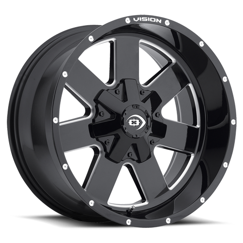 Vision Off-Road 411 20X9 -12 Gloss Black Milled Spoke