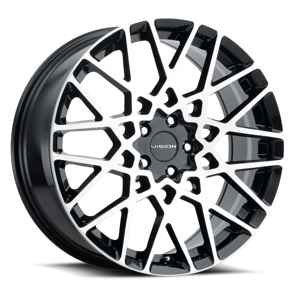 Vision 474 18X8 +38 Gloss Black Machined Face