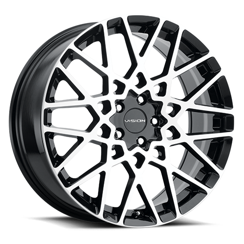 Vision 474 18X8 +38 Gloss Black Machined Face