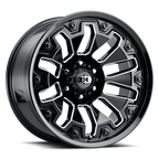 Vision Off-Road 362 20X10 -25 Gloss Black Milled Spoke with Black Bolt Inserts