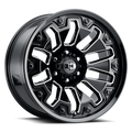 Vision Off-Road 362 20X9 +12 Gloss Black Milled Spoke with Black Bolt Inserts