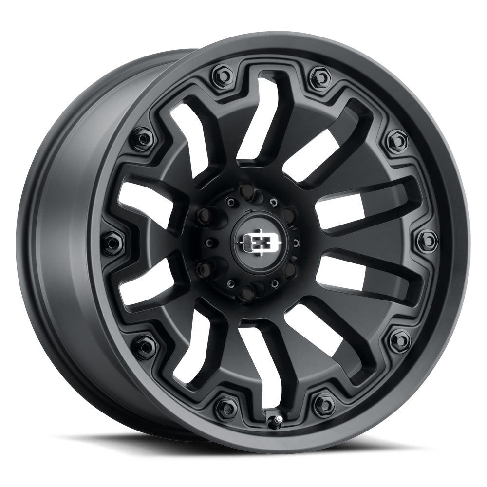 Vision Off-Road 362 20X9 +12 Satin Black with Black Bolt Inserts