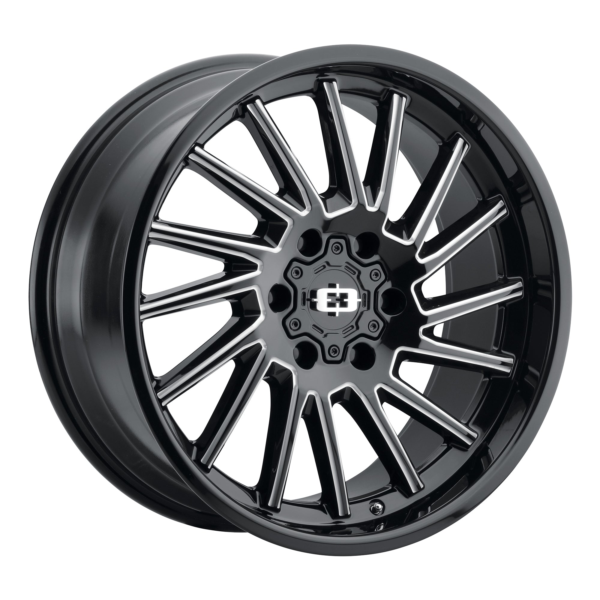 Vision 306 20X10 -25 Gloss Black Milled Spoke