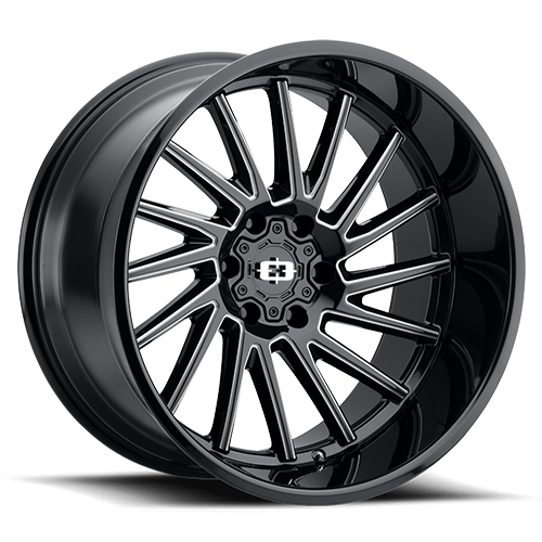 Vision 306 22X12 -51 Gloss Black Milled Spoke