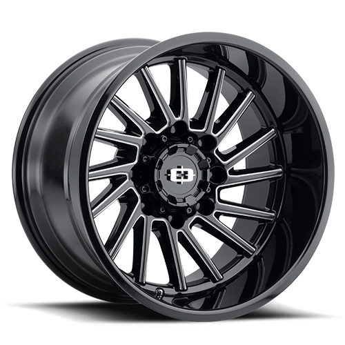 Vision 306 20X10 -25 Gloss Black Milled Spoke