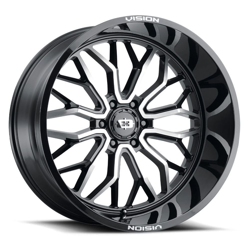 Vision Off-Road 402 24X12 -51 Gloss Black Machined Face