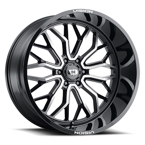 Vision Off-Road 402 24X12 -51 Gloss Black Machined Face