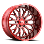 Vision Off-Road 402 20X10 -25 Red Tint Milled Spoke