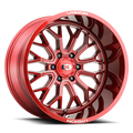 Vision Off-Road 402 20X9 +12 Red Tint Milled Spoke