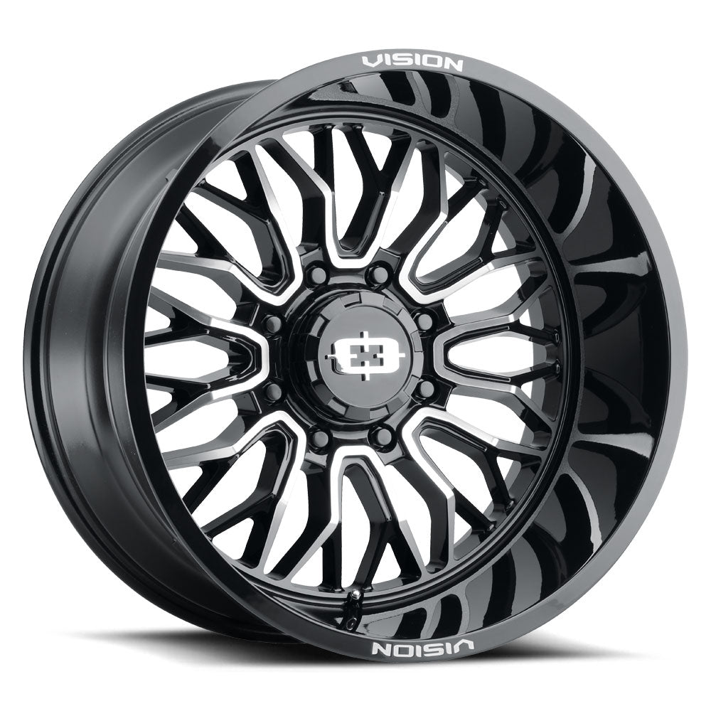Vision Off-Road 402 22X12 -51 Gloss Black Machined Face