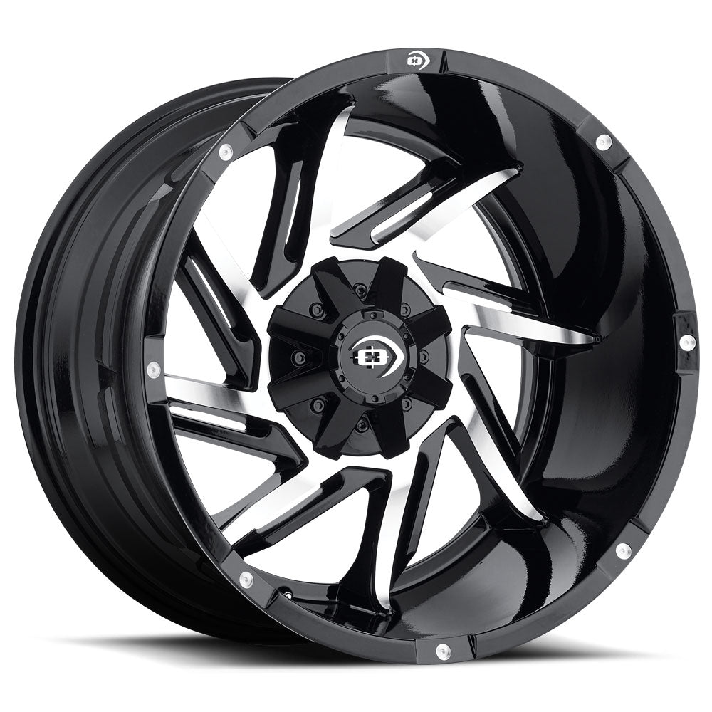 Vision Off-Road Prowler GBMF 17X9 +12 Gloss Black Machined Face