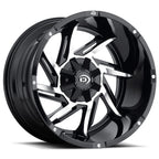 Vision Off-Road Prowler GBMF 20X9 +12 Gloss Black Machined Face