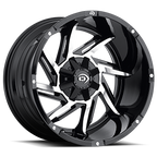 Vision Off-Road Prowler GBMF 20X9 +12 Gloss Black Machined Face