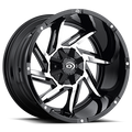 Vision Off-Road Prowler GBMF 20X9 +12 Gloss Black Machined Face