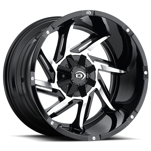 Vision Off-Road Prowler GBMF 20X9 -12 Gloss Black Machined Face