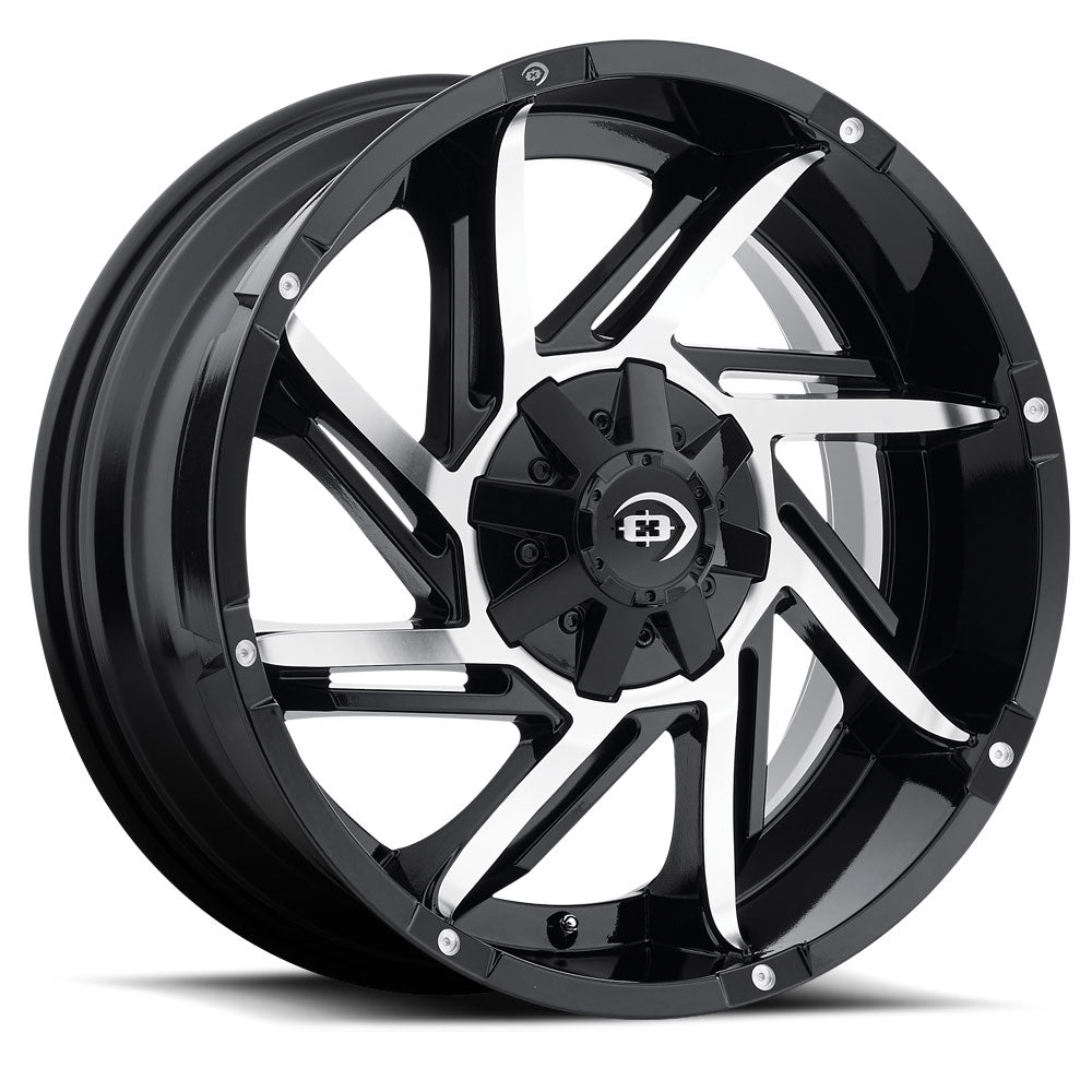Vision Off-Road Prowler GBMF 17X9 -12 Gloss Black Machined Face