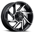 Vision Off-Road Prowler GBMF 18X9 -12 Gloss Black Machined Face