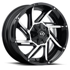 Vision Off-Road Prowler GBMF 20X9 +12 Gloss Black Machined Face