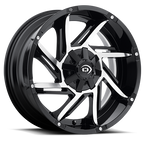 Vision Off-Road Prowler GBMF 17X9 -12 Gloss Black Machined Face