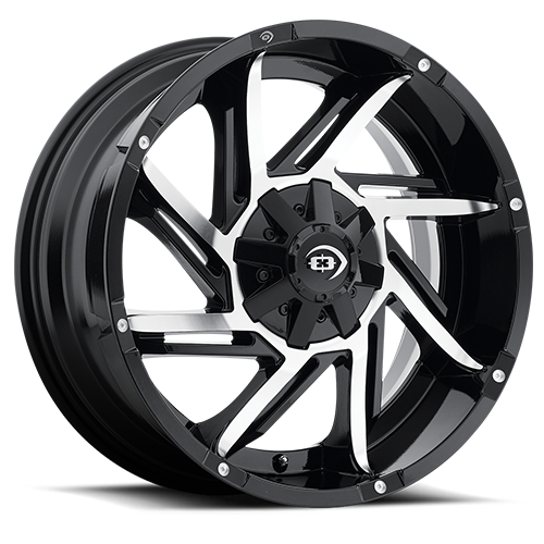 Vision Off-Road Prowler GBMF 20X9 +12 Gloss Black Machined Face