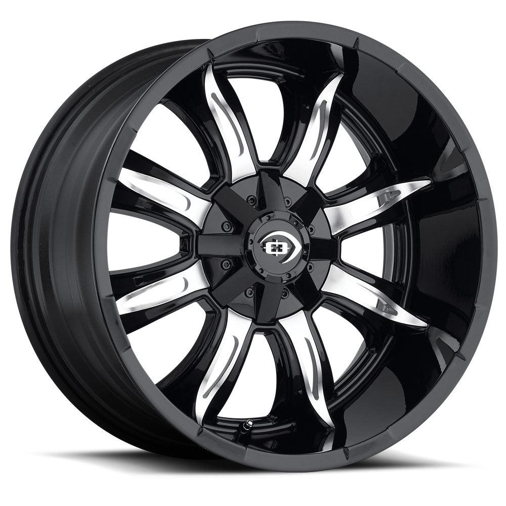 Vision Off-Road 423 18X9 -12 Gloss Black Machined Face