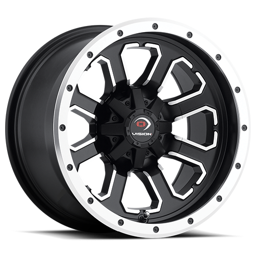 Vision ATV 548 12X7 +2.5 Matte Black Machined Face