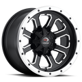 Vision ATV 548 12X8 -10.2 Matte Black Machined Face