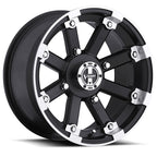 Vision ATV 393 15X7 +2.5 Matte Black Machined Lip