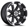 Vision ATV 393 15X7 +2.5 Matte Black Machined Lip