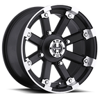 Vision ATV 393 14X7 +2.5 Matte Black Machined Lip