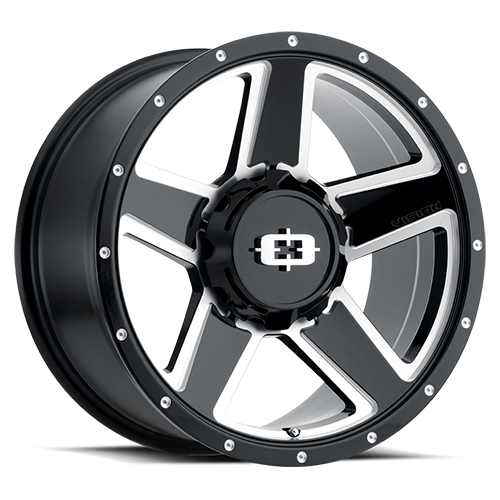 Vision HD 390 16X6 +0 Gloss Black Milled Spoke