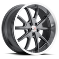 Vision American Muscle 143 18X9.5 +12 Gunmetal Machined Lip