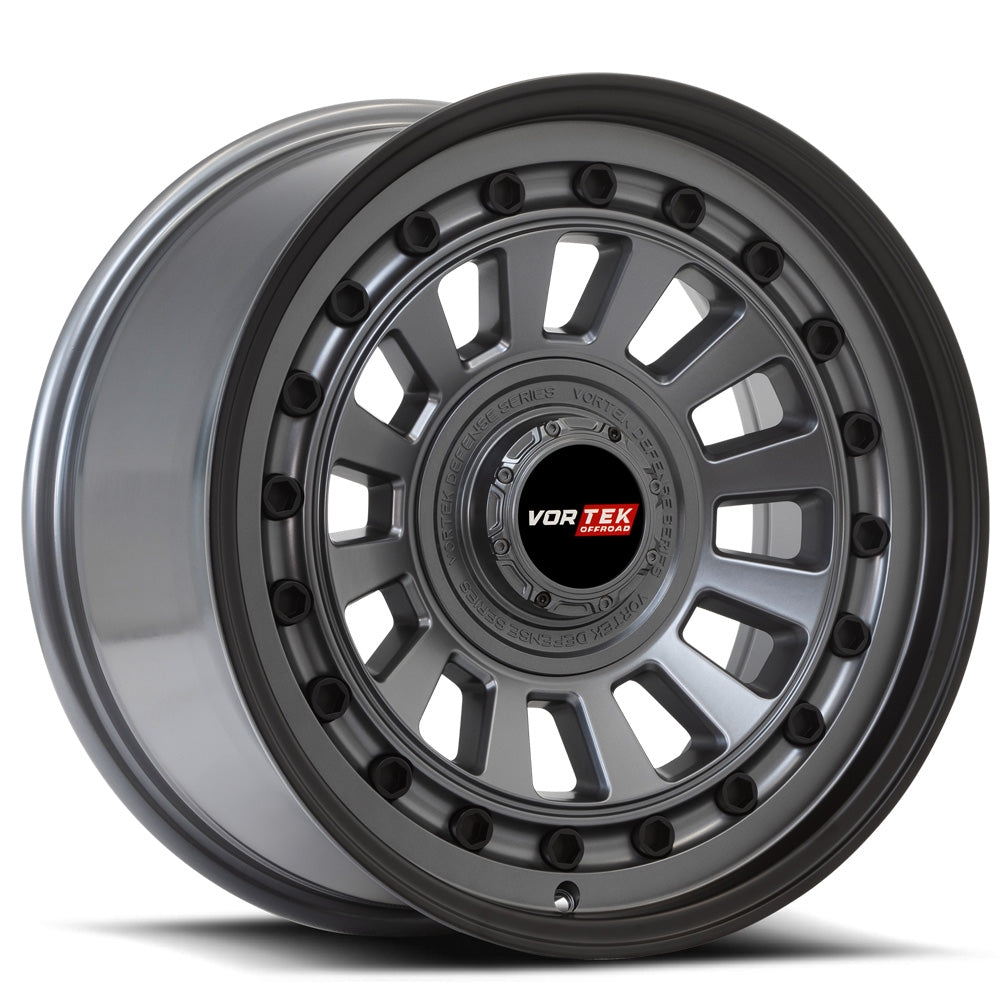 Vortek VRD-702 RADAR 17X9 -12 Matte GunMetal With Black Bolts & Lip DT6X135/1397