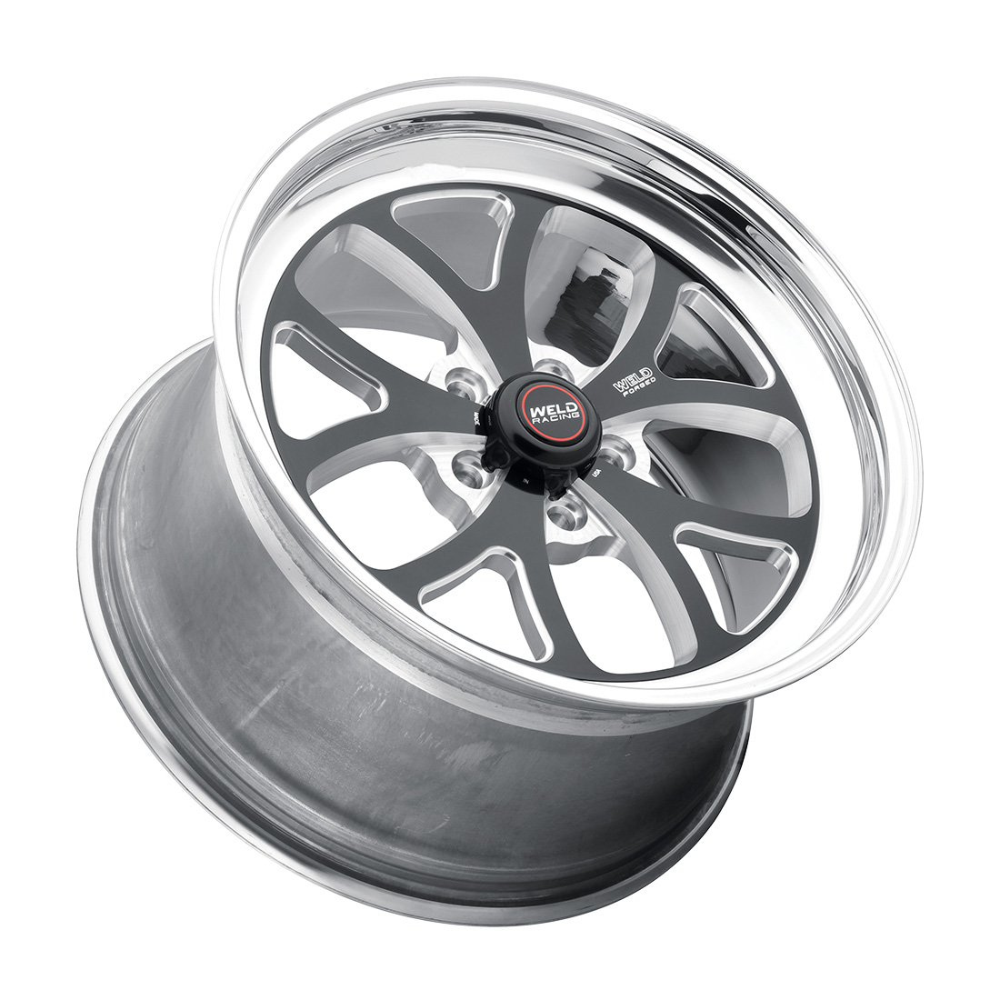 WELD Racing S76 18X5 -23 Black Center - Polished Shell