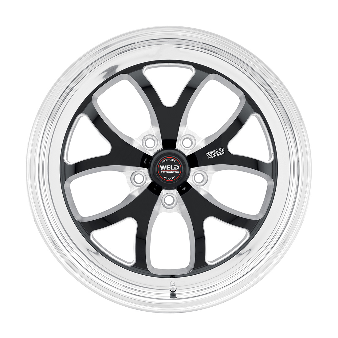 WELD Racing S76 18X8 +5 Black Center - Polished Shell