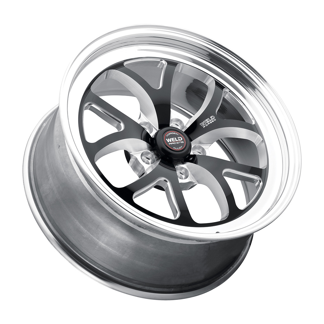 WELD Racing S76 18X8 +5 Black Center - Polished Shell