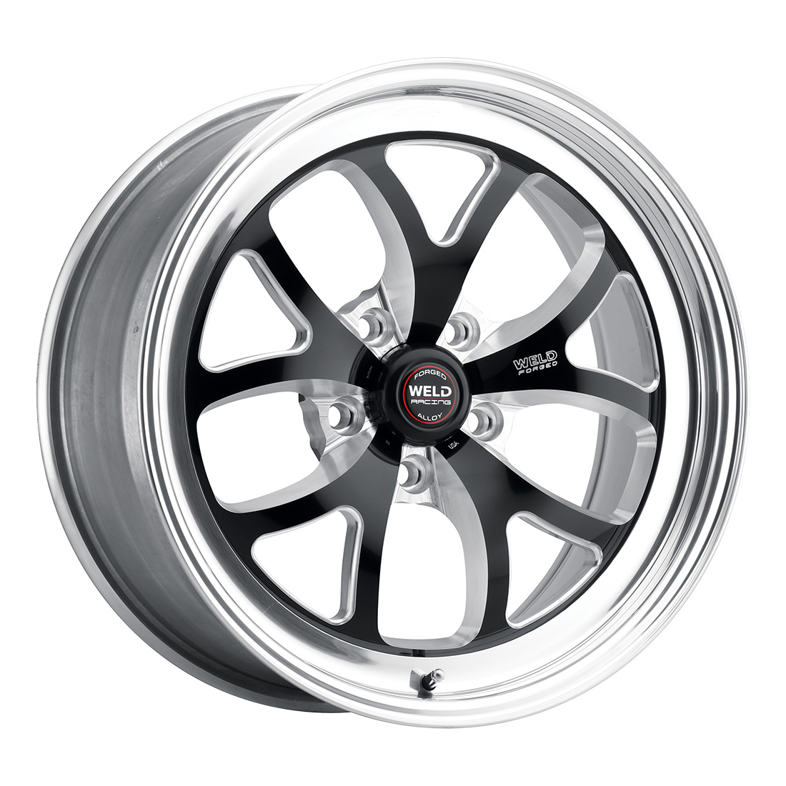 WELD Racing S76 18X8 +5 Black Center - Polished Shell