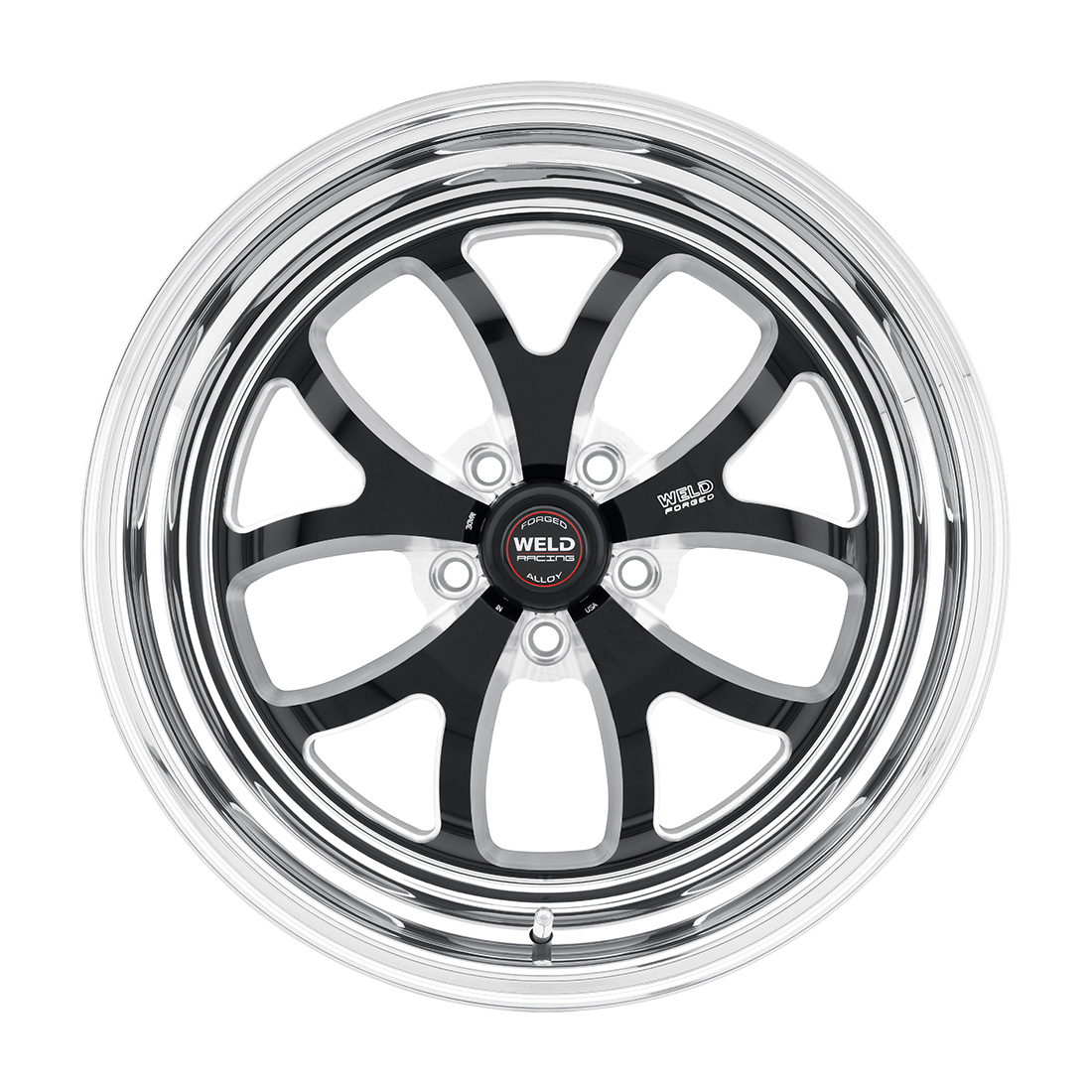 WELD Racing S76 18X8 +5 Black Center - Polished Shell